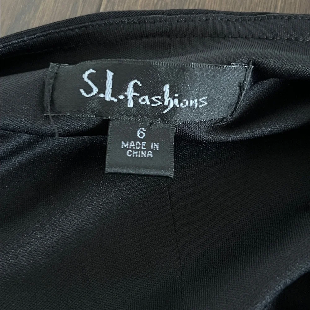 SL Fashions Black Lace Midi Dress - Picture 7 of 11